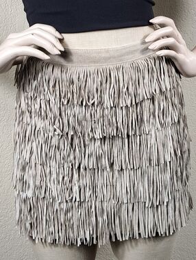 Michael Kors 100% Suede Fringe Mini Skirt Small
